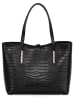 Mia Tomazzi Leder-Schultertasche in Schwarz - (B)35 x (H)28 x (T)14 cm