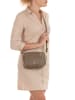Mia Tomazzi Leren schoudertas taupe - (B)23 x (H)16 x (D)11 cm