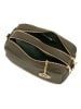 Mia Tomazzi Leder-Umhängetasche ''Astolfo'' in Khaki - (B)23 x (H)16 x (T)11 cm