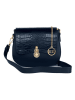 Mia Tomazzi Leder-Umhängetasche ''Barbavara'' in Dunkelblau - (B)23 x (H)20 x (T)7 cm
