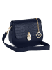 Mia Tomazzi Leder-Umhängetasche ''Barbavara'' in Dunkelblau - (B)23 x (H)20 x (T)7 cm