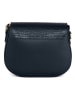 Mia Tomazzi Leren schoudertas ''Barbavara'' donkerblauw - (B)23 x (H)20 x (D)7 cm