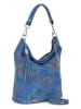 Mia Tomazzi Leder-Schultertasche "Benaco" in Blau - (B)28 x (H)31 x (T)15 cm