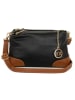 Mia Tomazzi Leder-Umhängetasche in Schwarz/ Braun - (B)25 x (H)15 x (T)10 cm