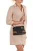 Mia Tomazzi Leren schoudertas zwart/bruin - (B)25 x (H)15 x (D)10 cm