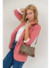 Mia Tomazzi Leder-Umhängetasche ''Condino'' in Taupe - (B)25 x (H)15 x (T)10 cm