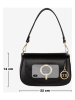 Mia Tomazzi Leren schoudertas "Ceresio" zwart - (B)22 x (H)14 x (D)4,5 cm