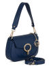 Mia Tomazzi Leder-Schultertasche "Ceresio" in Dunkelblau - (B)22 x (H)14 x (T)4,5 cm