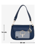 Mia Tomazzi Leren schoudertas "Ceresio" donkerblauw - (B)22 x (H)14 x (D)4,5 cm