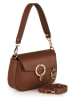 Mia Tomazzi Leren schoudertas ''Ceresio'' bruin - (B)22 x (H)14 x (D)4,5 cm
