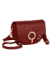 Mia Tomazzi Leren schoudertas ''Azario'' rood - (B)19 x (H)13 x (D)6 cm