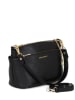 Mia Tomazzi Leder-Schultertasche "Bardolino" in Schwarz - (B)25 x (H)17 x (T)13 cm