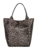 Mia Tomazzi Skórzany shopper bag "Barozzi" w kolorze szarobrązowym - 31 x 36 x 20 cm