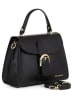 Mia Tomazzi Leder-Henkeltasche "Domaso" in Schwarz - (B)26 x (H)21 x (T)12 cm