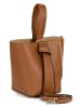Mia Tomazzi Leder-Henkeltasche in Hellbraun - (B)15 x (H)21 x (T)15 cm