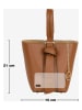 Mia Tomazzi Leder-Henkeltasche in Hellbraun - (B)15 x (H)21 x (T)15 cm