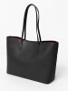 Mia Tomazzi Leder-Schultertasche "Bassini" in Schwarz - (B)39 x (H)29 x (T)14 cm