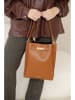 Mia Tomazzi Leder-Schultertasche in Hellbraun - (B)23 x (H)30 x (T)12 cm