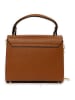 Mia Tomazzi Leren schoudertas ''Barzini'' lichtbruin - (B)27 x (H)16 x (D)8 cm