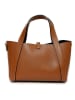 Mia Tomazzi Leren handtas ''Ettore'' lichtbruin - (B)31 x (H)20 x (D)17 cm