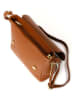 Mia Tomazzi Leren schoudertas ''Zanzur'' lichtbruin - (B)25 x (H)24 x (D)9 cm