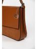 Mia Tomazzi Leren schoudertas ''Viminale'' lichtbruin - (B)30 x (H)24 x (D)8 cm