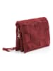 Mia Tomazzi Skórzana torebka "Empoli" w kolorze bordowym - 23 x 17 x 5 cm