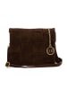 Mia Tomazzi Leder-Umhängetasche "Empoli" in Dunkelbraun - (B)23 x (H)17 x (T)5 cm