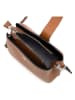 Mia Tomazzi Leren schoudertas lichtbruin - (B)21 x (H)17 x (D)10 cm