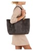 Mia Tomazzi Leren shopper donkergrijs - (B)58 x (H)42 x (D)14 cm