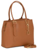Mia Tomazzi Leder-Henkeltasche in Camel - (B)31 x (H)24 x (T)11 cm