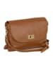 Mia Tomazzi Leren schoudertas "Masaniello" lichtbruin - (B)25 x (H)19 x (D)2 cm