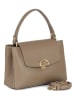 Mia Tomazzi Leren schoudertas ''Ingegnoli'' beige - (B)25 x (H)19 x (D)9 cm