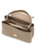Mia Tomazzi Skórzana torebka "Ingegnoli" w kolorze beżowym - 25 x 19 x 9 cm
