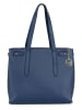 Mia Tomazzi Leren schoudertas ''Fioravanti'' blauw - (B)33 x (H)28 x (D)11 cm