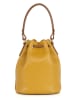 Mia Tomazzi Leren handtas ''Moltrasio'' geel - (B)19 x (H)23 x (D)15 cm