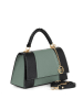 Mia Tomazzi Leren handtas "Livenza" zwart/groen - (B)26 x (H)16 x (D)9 cm