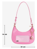Mia Tomazzi Leder-Schultertasche "Farnese" in Rosa - (B)24 x (H)14 x (T)9 cm