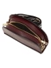 Mia Tomazzi Skórzana torebka "Cassala" w kolorze czarno-bordowym - 23 x 19 x 9 cm