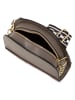 Mia Tomazzi Leder-Umhängetasche "Cassala" in Taupe/ Rot - (B)23 x (H)19 x (T)9 cm