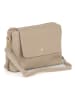 Mia Tomazzi Leren schoudertas beige - (B)24 x (H)16 x (D)8 cm