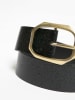 BIG STAR Skórzany pasek w kolorze czarnym