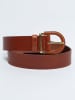 BIG STAR Skórzany pasek w kolorze jasnobrązowym