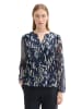 Tom Tailor Bluse in Dunkelblau/ Grau
