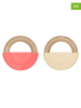OYOY mini 2er-Set: Beißring "Rainbow" in Pink/ Creme - ab Geburt