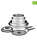 Jamie Oliver 9tlg. Set: Kochgeschirr "Ingenio" in Silber/ Schwarz
