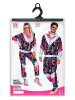 Carnival Party 2tlg. Kostüm "80er Jahre Trainingsanzug" in Schwarz/ Bunt