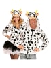 Carnival Party Kostümfleecejacke "Kuh" in Schwarz/ Creme