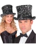 Carnival Party Zylinder in Schwarz/ Silber