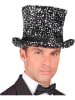 Carnival Party Zylinder in Schwarz/ Silber